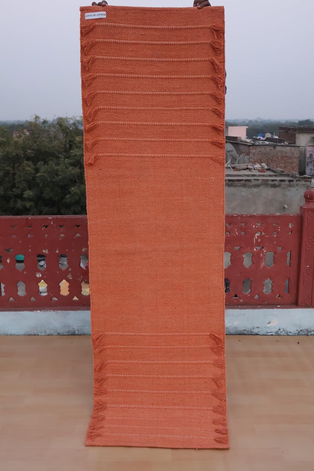 Jaipur Art & Rugs Cotton Yoga Rug - Eco-Friendly Hand-Woven Thick Mat (24”x72”x5mm) for Everyday Fitness at Home - Comfortable & Extra-Long - Colors A