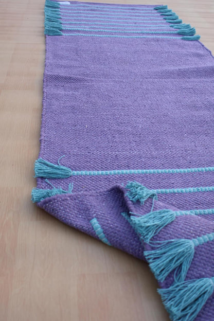 Jaipur Art & Rugs Cotton Yoga Rug - Eco-Friendly Hand-Woven Thick Mat (24”x72”x5mm) for Everyday Fitness at Home - Comfortable & Extra-Long - Colors A