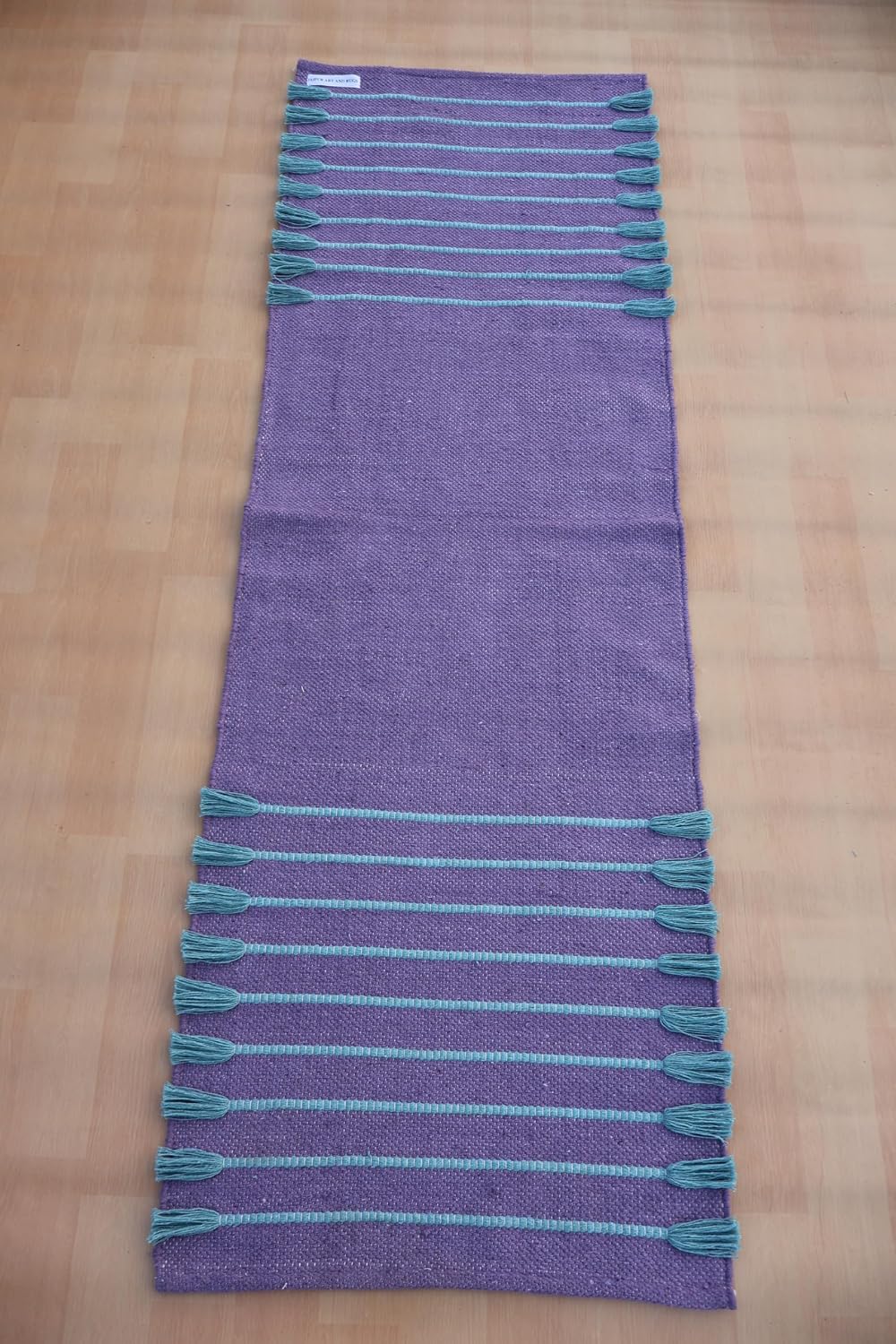 Jaipur Art & Rugs Cotton Yoga Rug - Eco-Friendly Hand-Woven Thick Mat (24”x72”x5mm) for Everyday Fitness at Home - Comfortable & Extra-Long - Colors A
