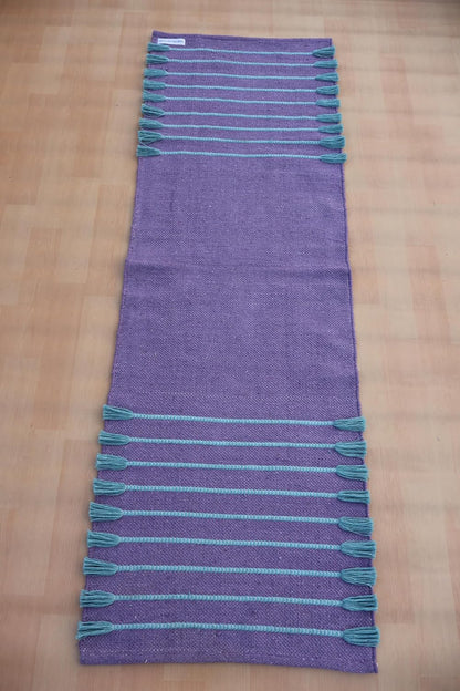 Jaipur Art & Rugs Cotton Yoga Rug - Eco-Friendly Hand-Woven Thick Mat (24”x72”x5mm) for Everyday Fitness at Home - Comfortable & Extra-Long - Colors A