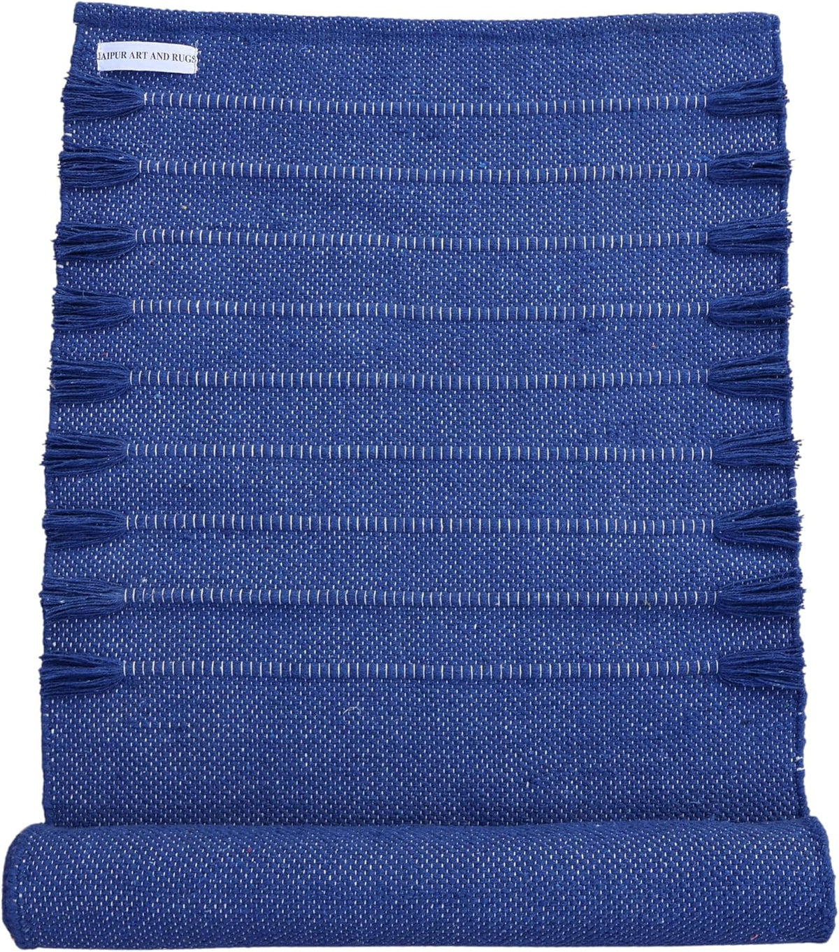 Jaipur Art & Rugs Cotton Yoga Rug - Eco-Friendly Hand-Woven Thick Mat (24”x72”x5mm) for Everyday Fitness at Home - Comfortable & Extra-Long - Colors A