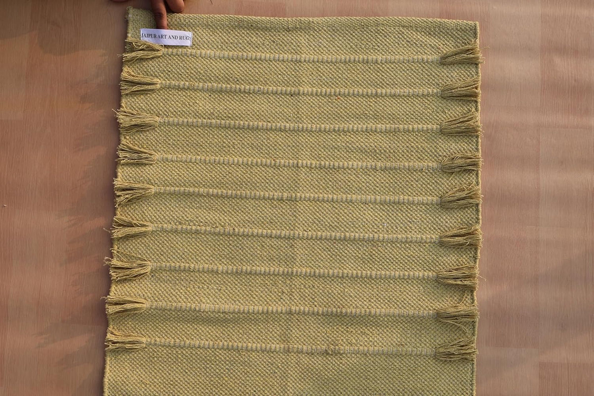 Jaipur Art & Rugs Cotton Yoga Rug - Eco-Friendly Hand-Woven Thick Mat (24”x72”x5mm) for Everyday Fitness at Home - Comfortable & Extra-Long - Colors A