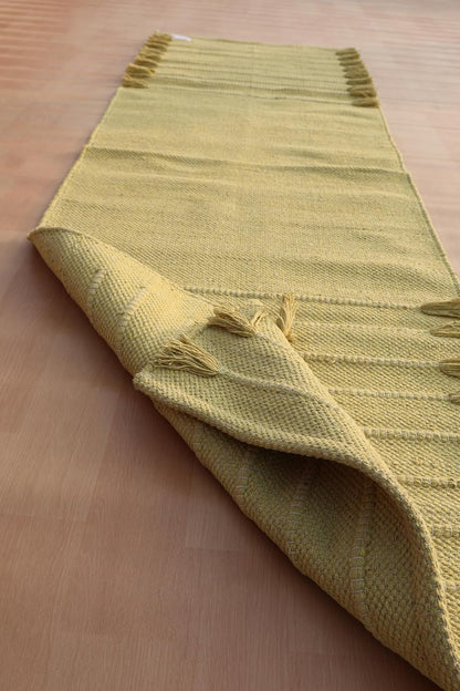 Jaipur Art & Rugs Cotton Yoga Rug - Eco-Friendly Hand-Woven Thick Mat (24”x72”x5mm) for Everyday Fitness at Home - Comfortable & Extra-Long - Colors A