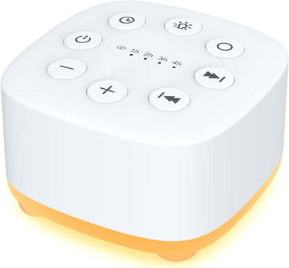 White Noise Sound Machine 30 Soothing Sounds with 32 Volume Control 12 Night Light 5 Timers Portable Sleep Machine for Travel Powered by AC or USB Sleep Therapy for Baby Kids Adults (White)