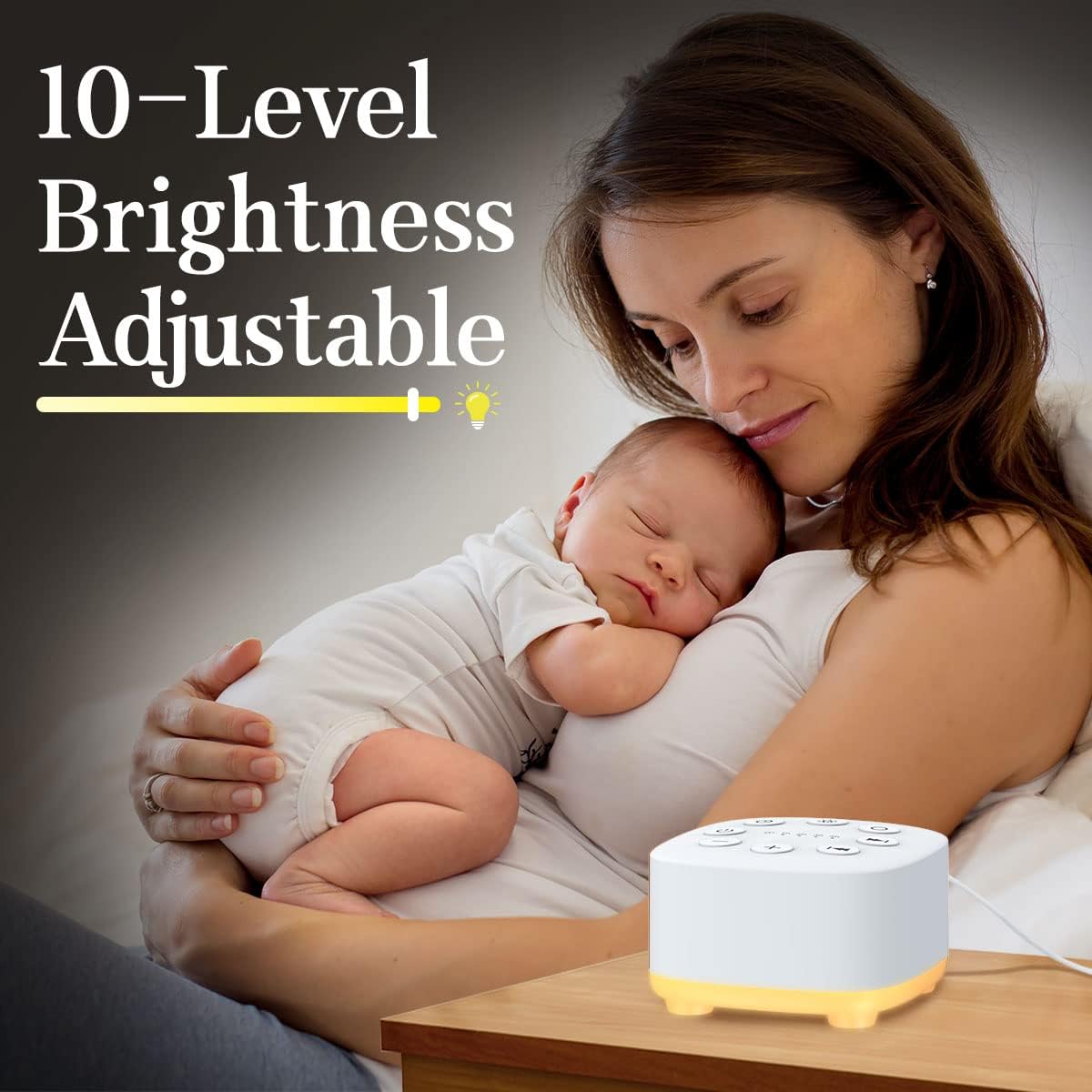 White Noise Sound Machine 30 Soothing Sounds with 32 Volume Control 12 Night Light 5 Timers Portable Sleep Machine for Travel Powered by AC or USB Sleep Therapy for Baby Kids Adults (White)
