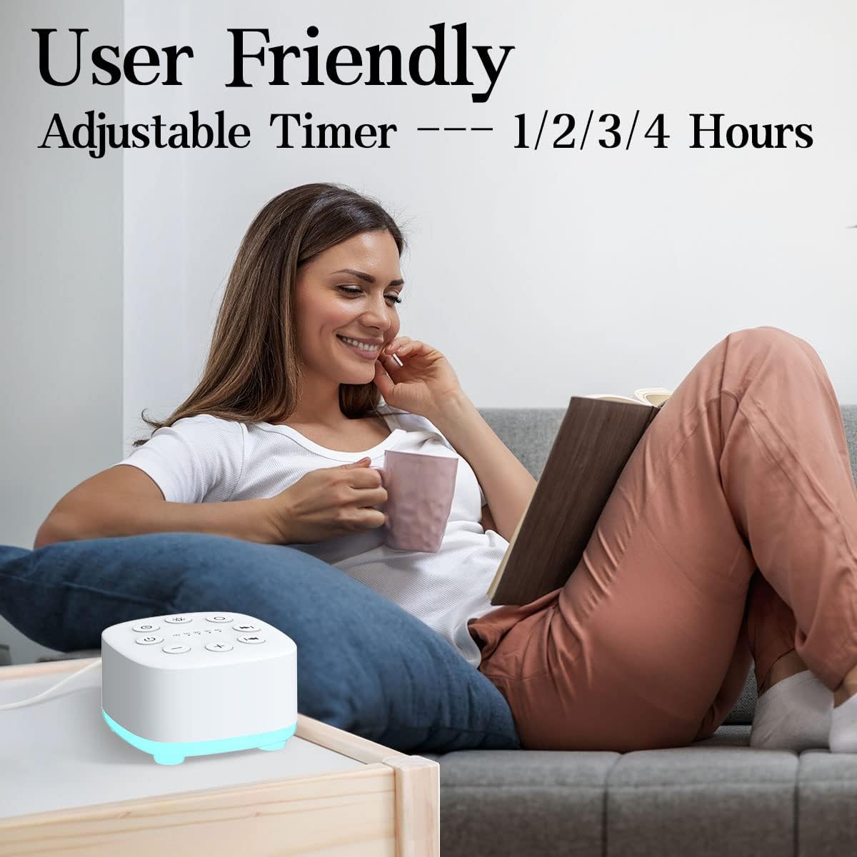 White Noise Sound Machine 30 Soothing Sounds with 32 Volume Control 12 Night Light 5 Timers Portable Sleep Machine for Travel Powered by AC or USB Sleep Therapy for Baby Kids Adults (White)