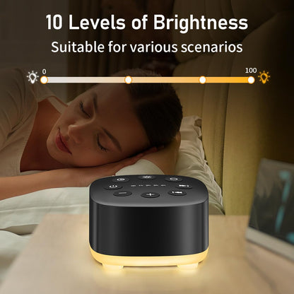 White Noise Sound Machine 30 Soothing Sounds with 32 Volume Control 12 Night Light 5 Timers Portable Sleep Machine for Travel Powered by AC or USB Sleep Therapy for Baby Kids Adults (White)