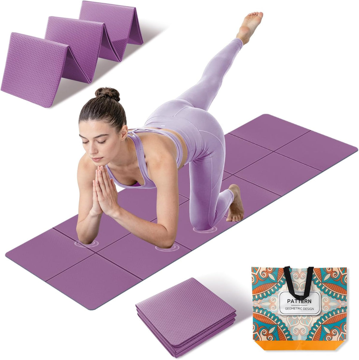 Foldable Yoga Mat Thick Non-Slip Exercise Mat