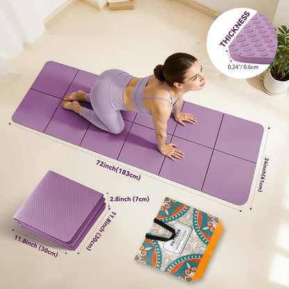 Foldable Yoga Mat Thick Non-Slip Exercise Mat