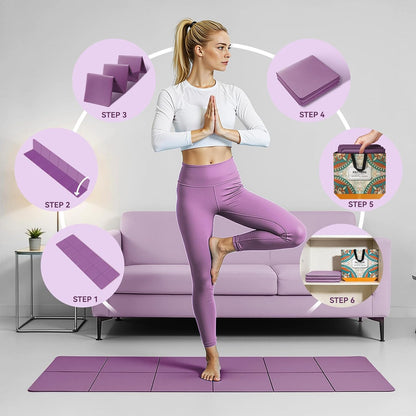 Foldable Yoga Mat Thick Non-Slip Exercise Mat