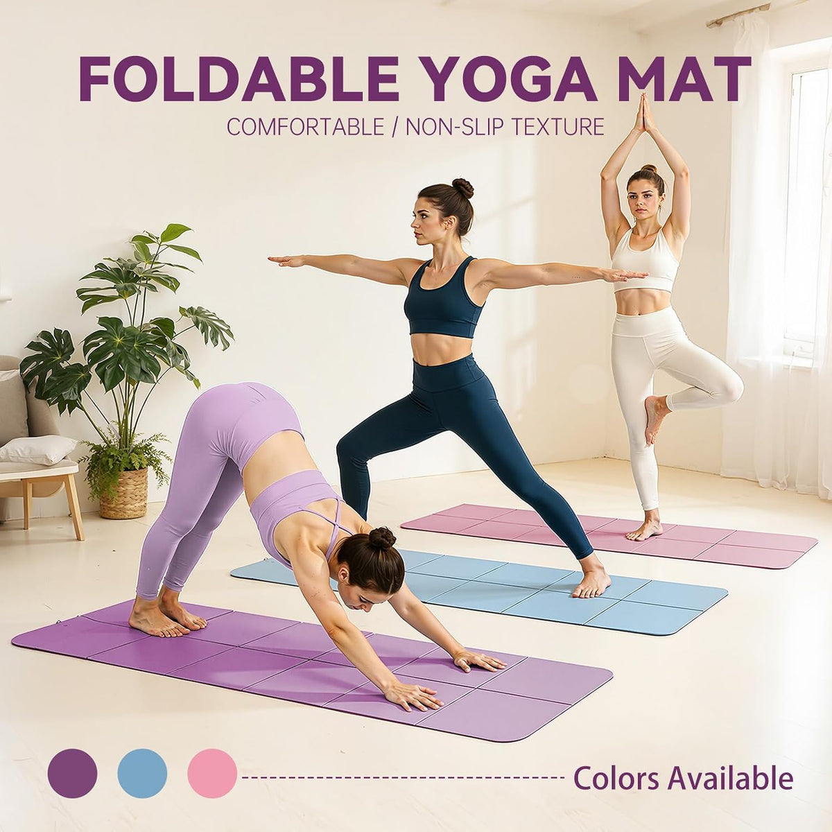 Foldable Yoga Mat Thick Non-Slip Exercise Mat
