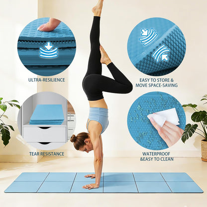 Foldable Yoga Mat Thick Non-Slip Exercise Mat