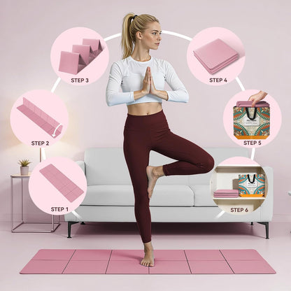 Foldable Yoga Mat Thick Non-Slip Exercise Mat