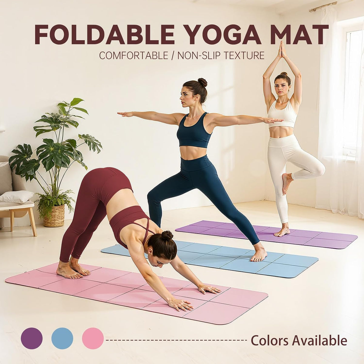 Foldable Yoga Mat Thick Non-Slip Exercise Mat