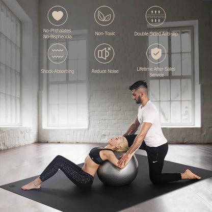 Large Yoga Mat 12'x6'/10'x6'/6'x8'(7mm)