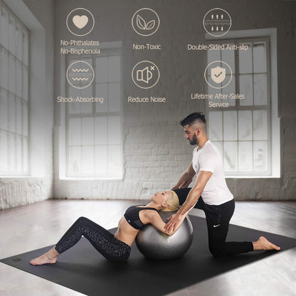 Large Yoga Mat 12'x6'/10'x6'/6'x8'(7mm)