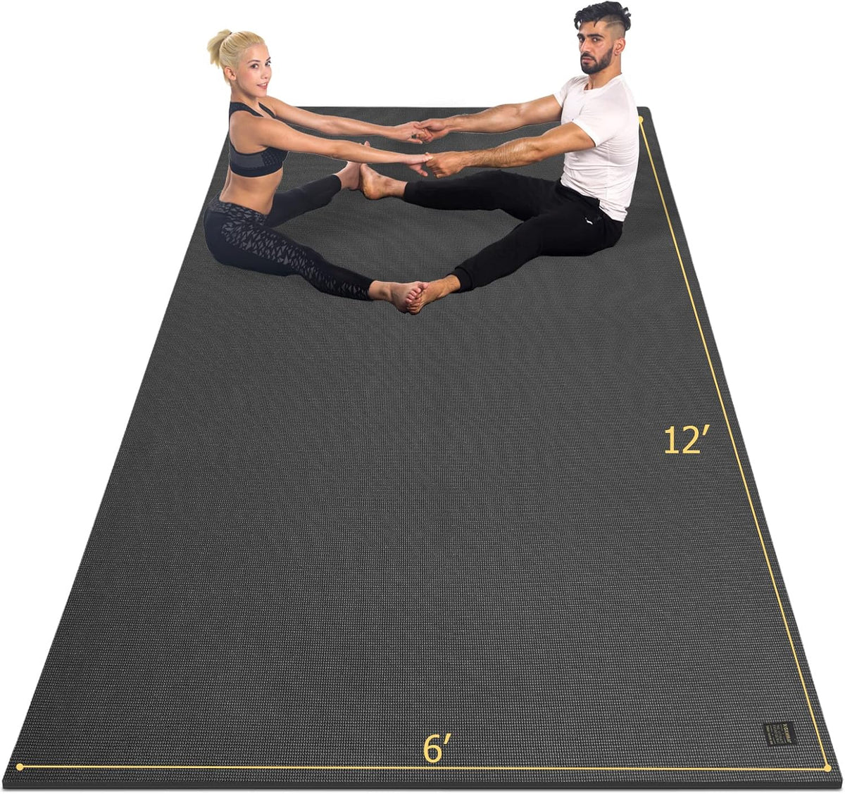 Large Yoga Mat 12'x6'/10'x6'/6'x8'(7mm)