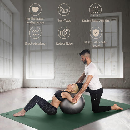 Large Yoga Mat 12'x6'/10'x6'/6'x8'(7mm)
