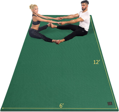 Large Yoga Mat 12'x6'/10'x6'/6'x8'(7mm)