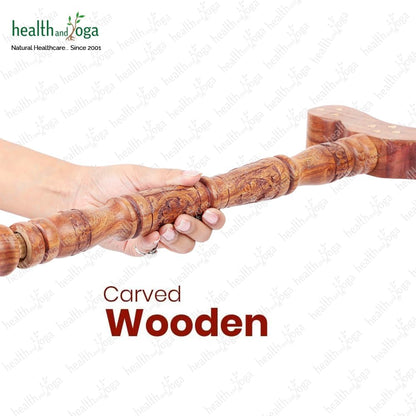 HealthAndYoga™ Yoga Danda - Wooden Staff - for Improved Breath Flow in Nostrils and for Yoga Practices
