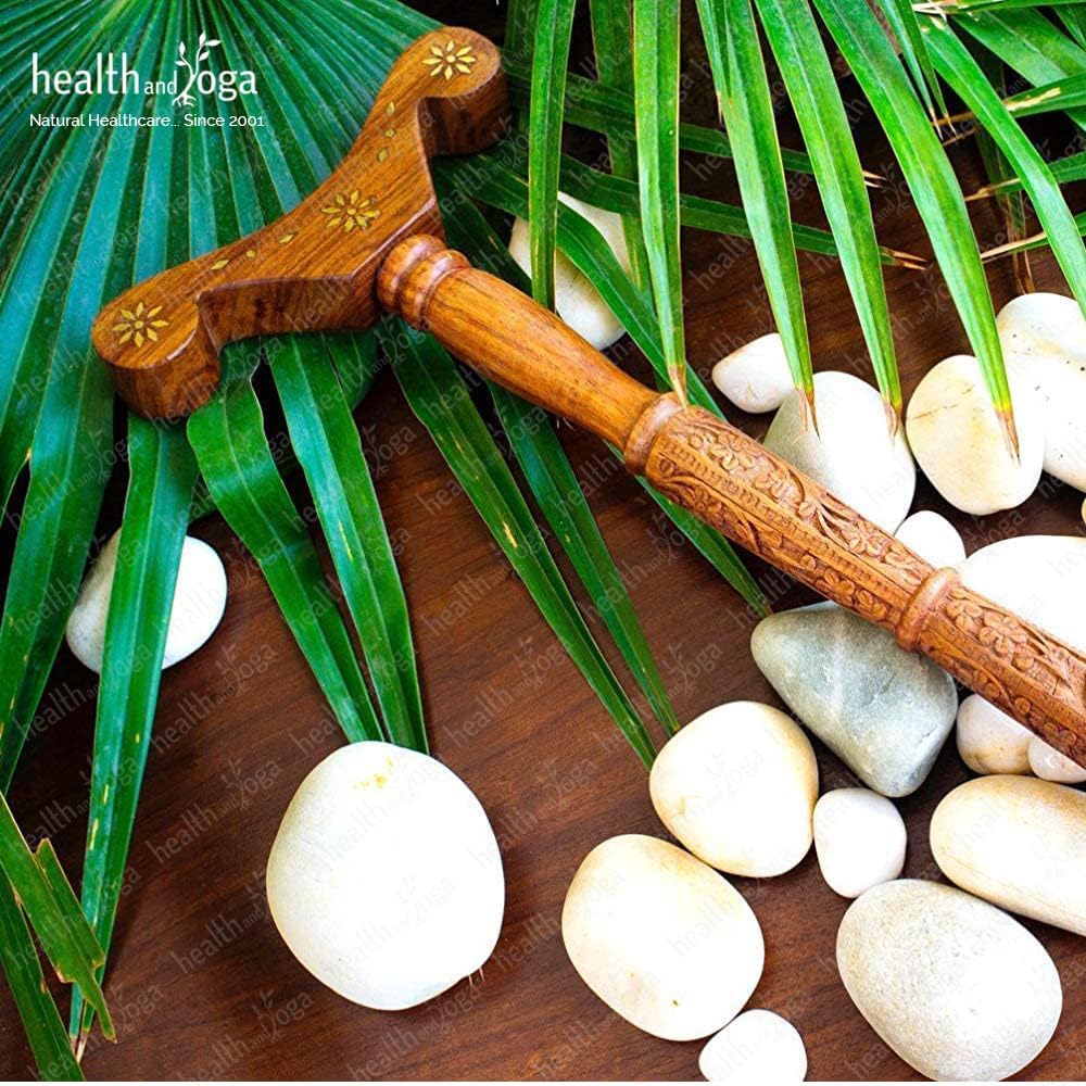HealthAndYoga™ Yoga Danda - Wooden Staff - for Improved Breath Flow in Nostrils and for Yoga Practices
