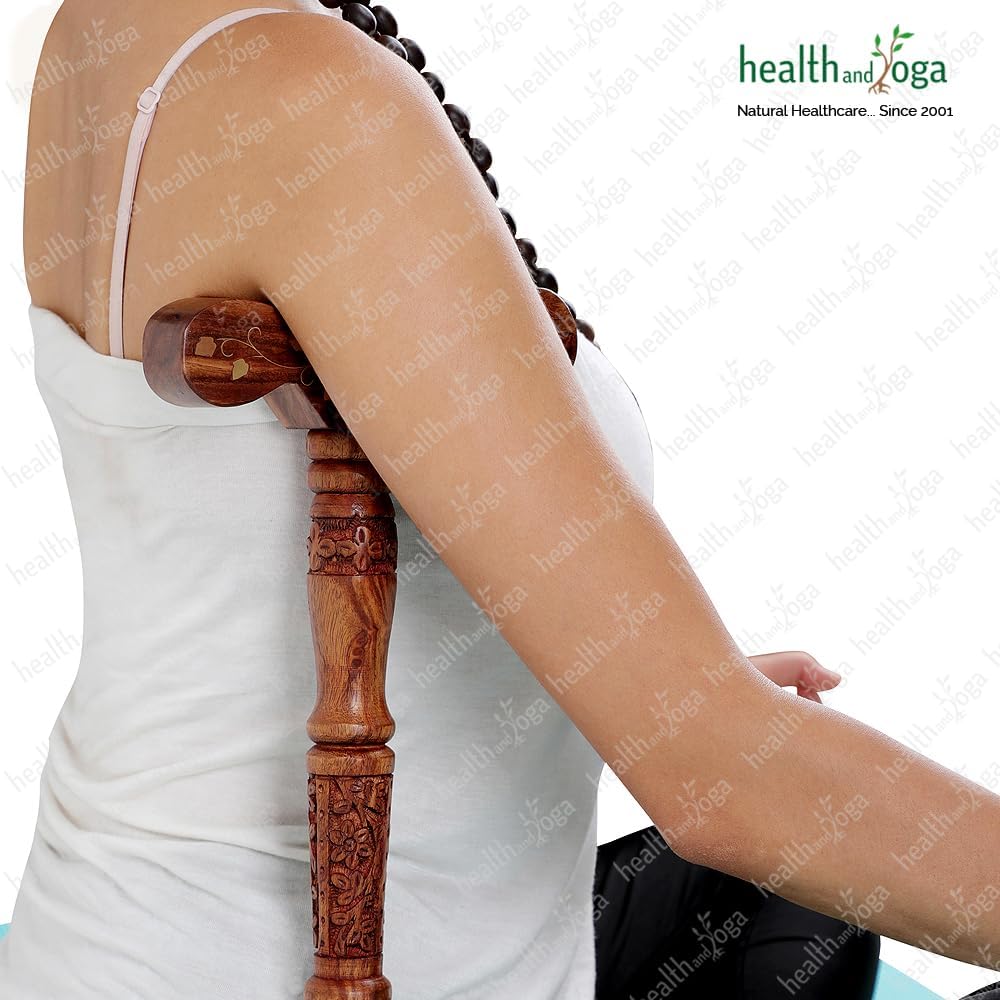 HealthAndYoga™ Yoga Danda - Wooden Staff - for Improved Breath Flow in Nostrils and for Yoga Practices