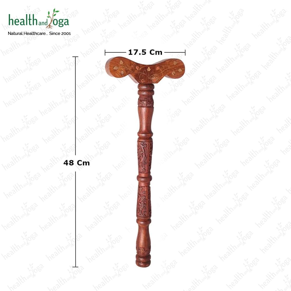 HealthAndYoga™ Yoga Danda - Wooden Staff - for Improved Breath Flow in Nostrils and for Yoga Practices