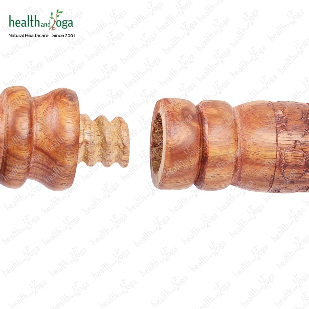 HealthAndYoga™ Yoga Danda - Wooden Staff - for Improved Breath Flow in Nostrils and for Yoga Practices