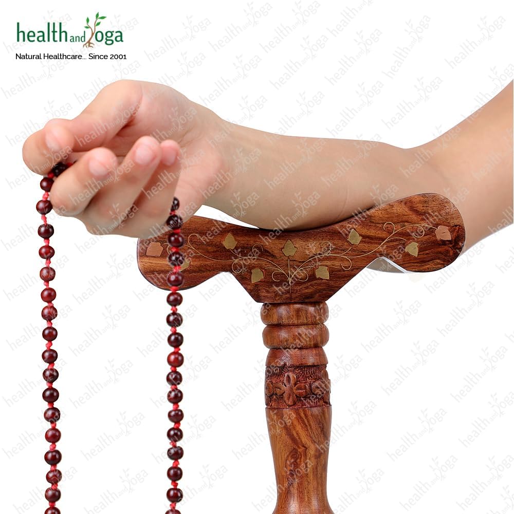 HealthAndYoga™ Yoga Danda - Wooden Staff - for Improved Breath Flow in Nostrils and for Yoga Practices