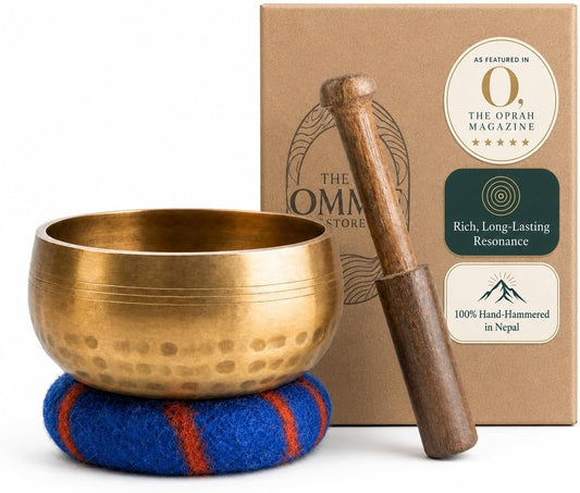 Handcrafted Tibetan Singing Bowl Set – 3.5” Sound Bowl for Meditation, Sound Healing & Yoga – Healing Instrument with Wooden Striker & Cushion – Authentic Hand-Hammered in Nepal