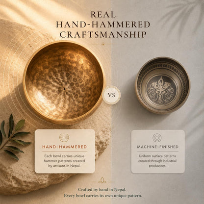Handcrafted Tibetan Singing Bowl Set – 3.5” Sound Bowl for Meditation, Sound Healing & Yoga – Healing Instrument with Wooden Striker & Cushion – Authentic Hand-Hammered in Nepal