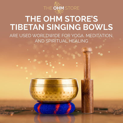 Handcrafted Tibetan Singing Bowl Set – 3.5” Sound Bowl for Meditation, Sound Healing & Yoga – Healing Instrument with Wooden Striker & Cushion – Authentic Hand-Hammered in Nepal