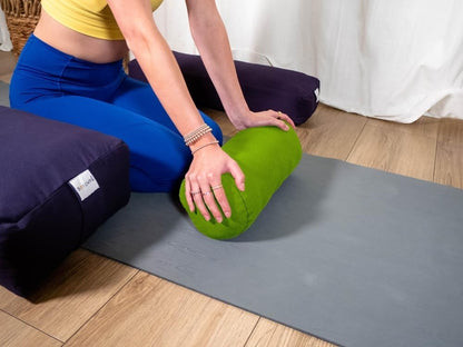 Cylindrical Yoga Bolster Meditation Pillow, Extra Firm Cotton