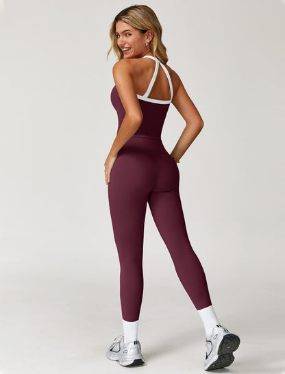 Womens Workout Sets Two Piece Cross Back Tank Top Matching High Waist Leggings Sets Gym Outfits Work Out Clothes