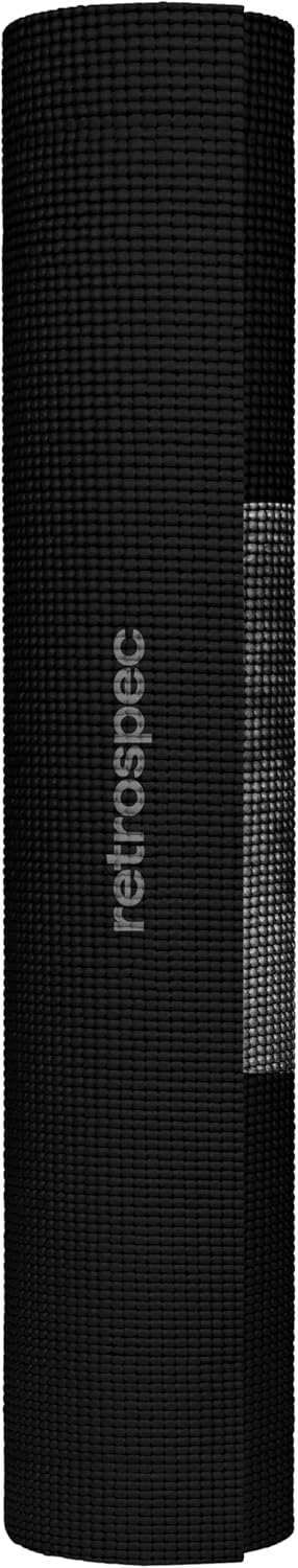 Pismo Yoga Mat w/Nylon Strap for Men & Women - Non Slip Exercise Mat for Yoga, Pilates, Stretching, Floor & Fitness Workouts, .5mm Thick, Easy to Clean