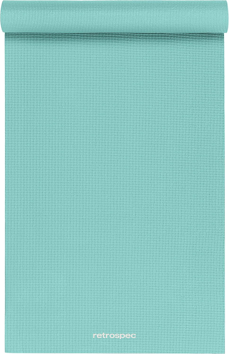 Pismo Yoga Mat w/Nylon Strap for Men & Women - Non Slip Exercise Mat for Yoga, Pilates, Stretching, Floor & Fitness Workouts, .5mm Thick, Easy to Clean