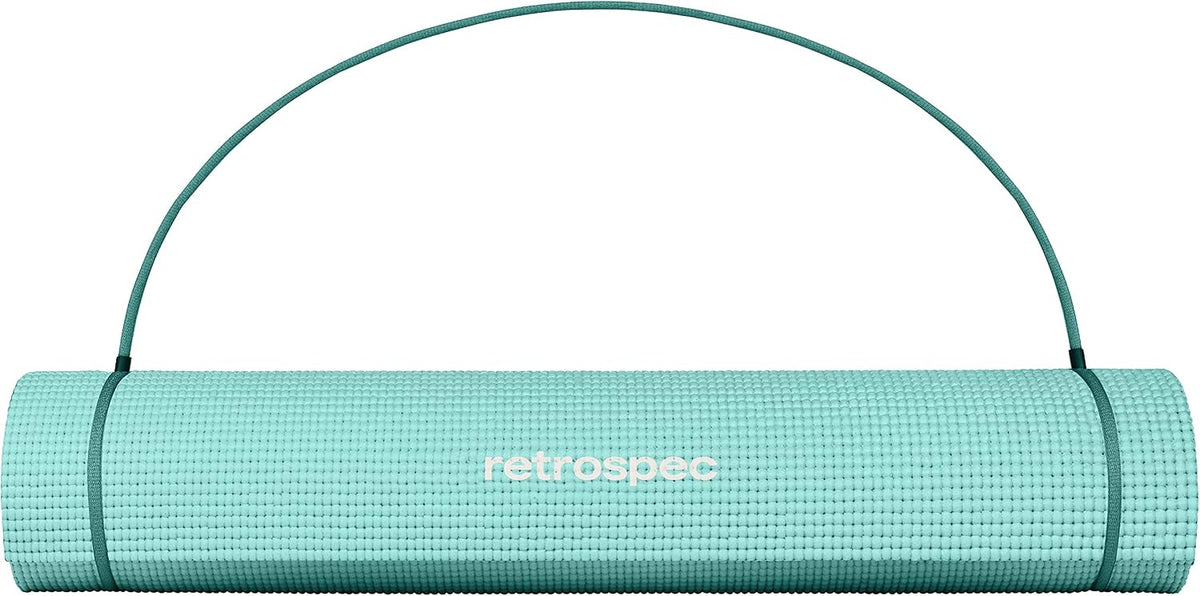 Pismo Yoga Mat w/Nylon Strap for Men & Women - Non Slip Exercise Mat for Yoga, Pilates, Stretching, Floor & Fitness Workouts, .5mm Thick, Easy to Clean