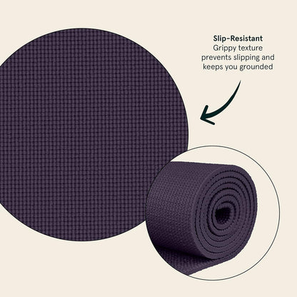 Pismo Yoga Mat w/Nylon Strap for Men & Women - Non Slip Exercise Mat for Yoga, Pilates, Stretching, Floor & Fitness Workouts, .5mm Thick, Easy to Clean