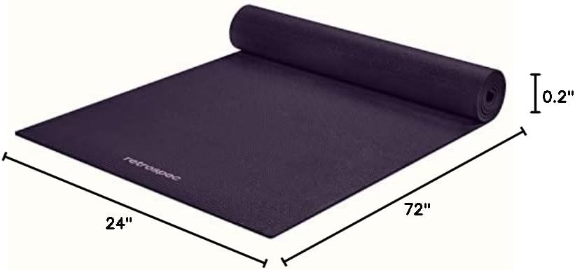 Pismo Yoga Mat w/Nylon Strap for Men & Women - Non Slip Exercise Mat for Yoga, Pilates, Stretching, Floor & Fitness Workouts, .5mm Thick, Easy to Clean