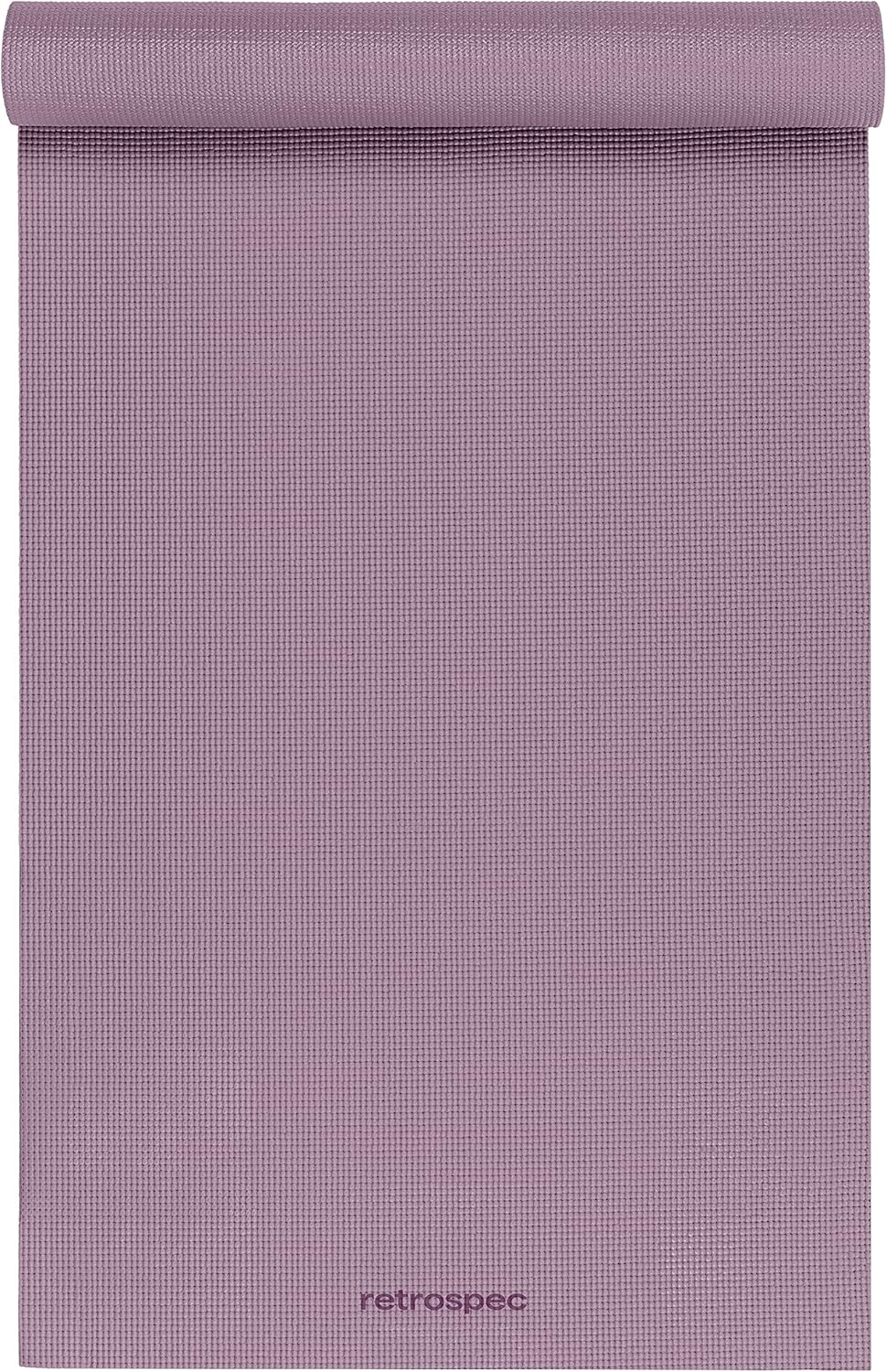 Pismo Yoga Mat w/Nylon Strap for Men & Women - Non Slip Exercise Mat for Yoga, Pilates, Stretching, Floor & Fitness Workouts, .5mm Thick, Easy to Clean