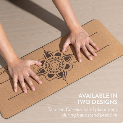 Cork Yoga Knee Pad - Non Slip for Exercise Mats - 0.2" (6mm) Extra Thick Yoga Mat Padding for Pilates & Home Exercise Mat - Travel Lightweight & Rollable - For Men & Women