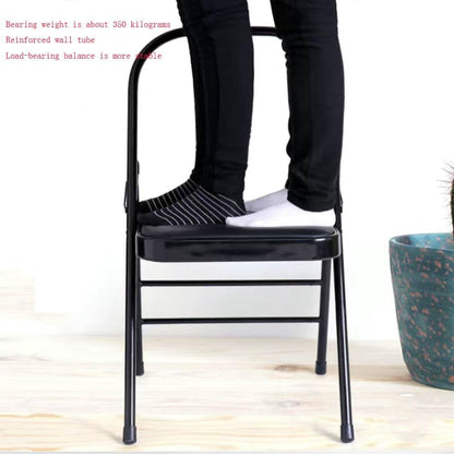 Yoga Auxiliary Chair,Foldable Backless,Yoga Chair Iyengar,Solid Anti Slip,Backless Yoga Chair Prop,Metal Folding Chair,Pink-82.5cm×44.5cm