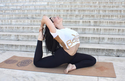 Chakra Cork Yoga mat - Artist Designed, Premium eco Friendly mats, Non Slip, Non Toxic, Great for Regular & Hot Yoga, Pilates and Work Out (72 inch x 24 inch x 3mm Thick)