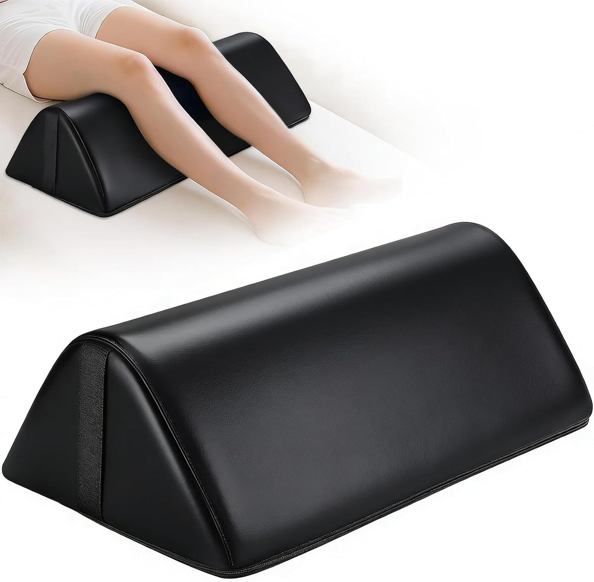 Knee Wedge Pillow for Legs, Under Knee Elevated Pillow for Sleeping on Back