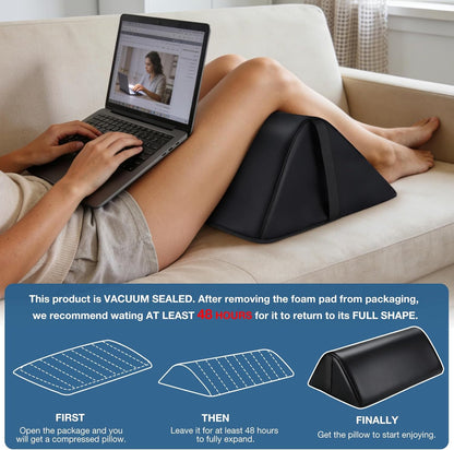 Knee Wedge Pillow for Legs, Under Knee Elevated Pillow for Sleeping on Back