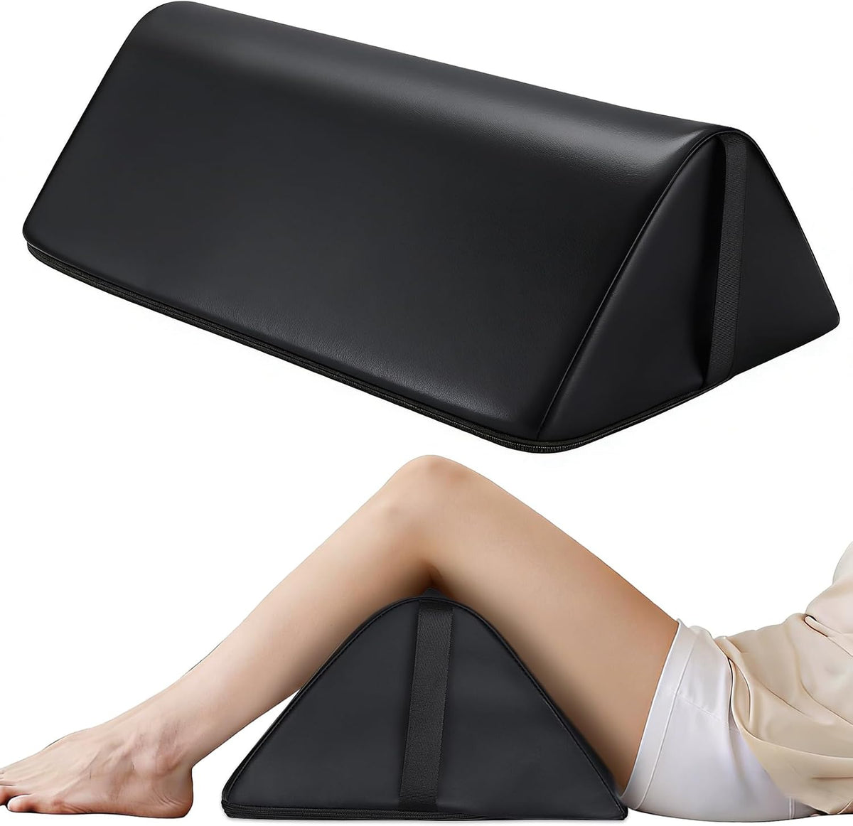 Knee Wedge Pillow for Legs, Under Knee Elevated Pillow for Sleeping on Back