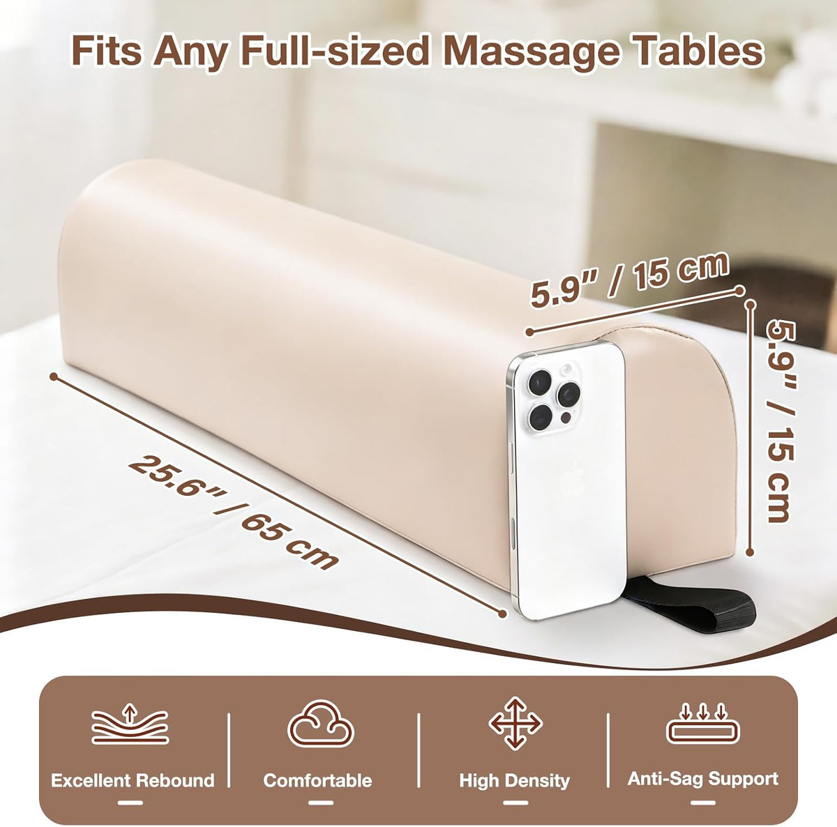 Knee Wedge Pillow for Legs, Under Knee Elevated Pillow for Sleeping on Back