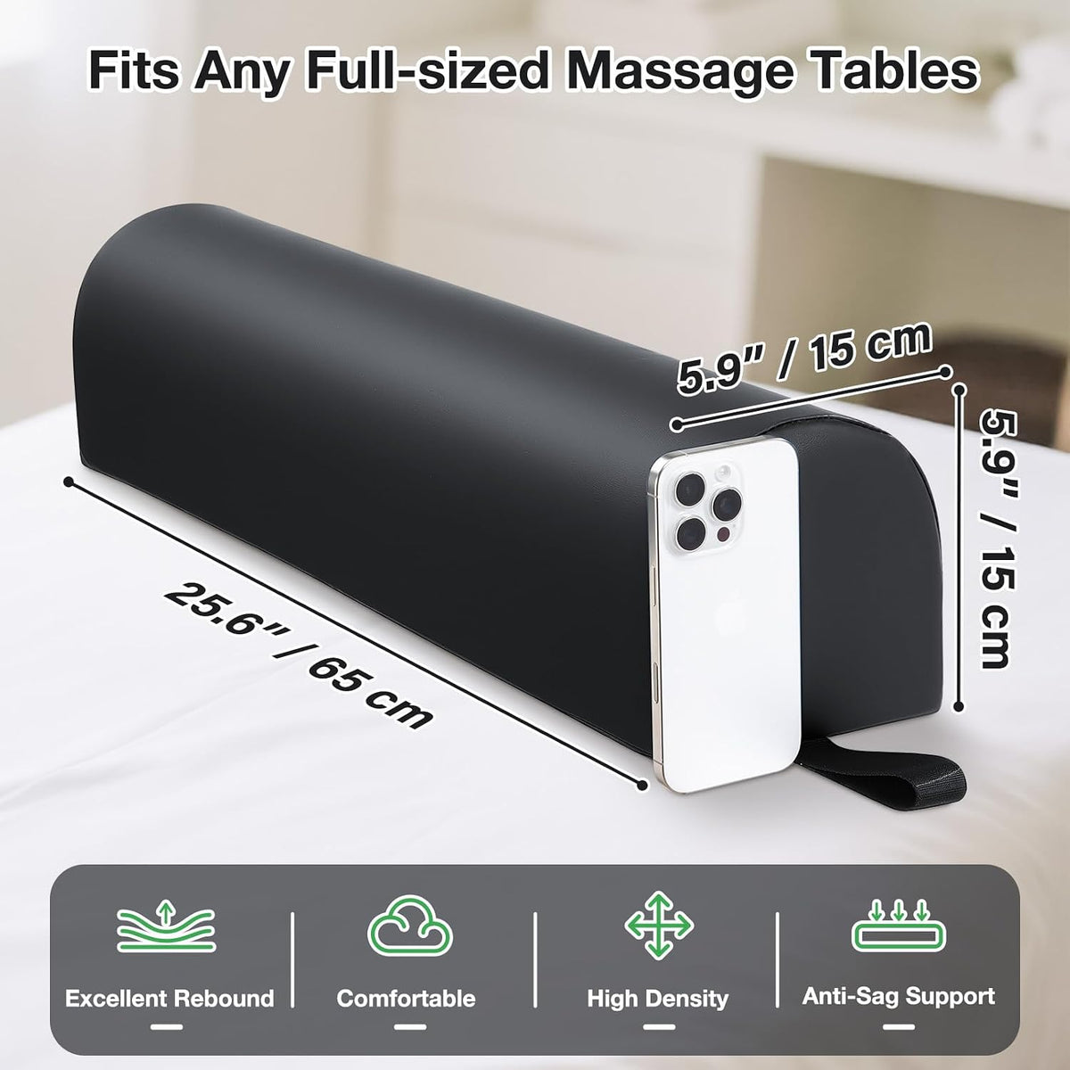 Knee Wedge Pillow for Legs, Under Knee Elevated Pillow for Sleeping on Back