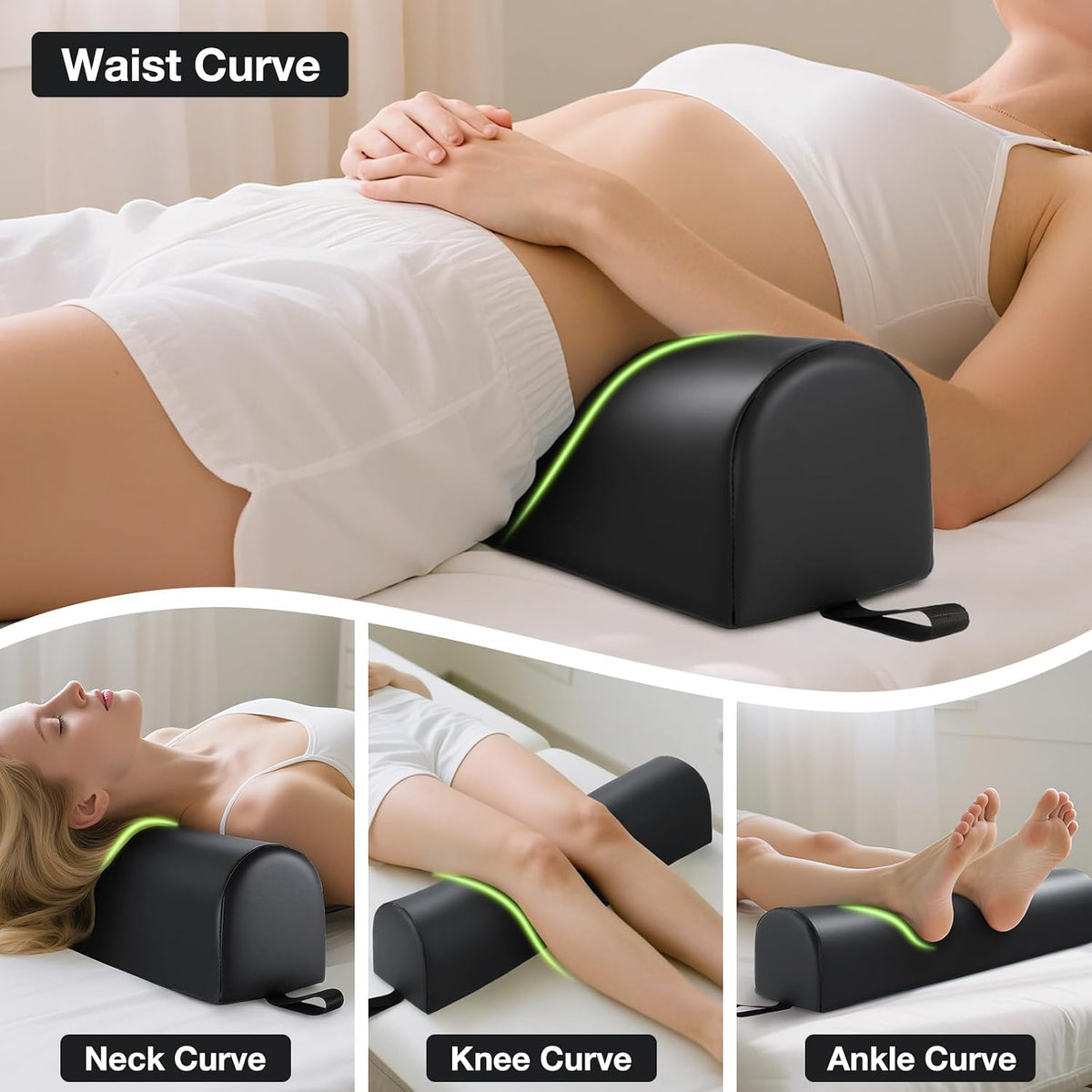 Knee Wedge Pillow for Legs, Under Knee Elevated Pillow for Sleeping on Back