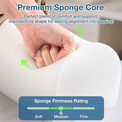 Knee Wedge Pillow for Legs, Under Knee Elevated Pillow for Sleeping on Back
